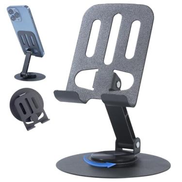 Imagem de Edihia 360° Cell Phone Stand for Desk – Foldable Adjustable iPhone Holder for Video Recording, Office, Travel – Mobile Phone Stand Compatible with All Smartphones, iPad, Switch