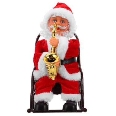 Imagem de Beaupretty de Papai Noel: Brinquedo Musical Elétrico de Cadeira de Rodas para Papai Noel - Enfeite de Boneca de Natal Com Instrumento Musical para Decoração de Natal
