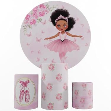Imagem de Kit Decoração Festa, Painel Bailarina + Trio Capas De Cilindros (Color 05)