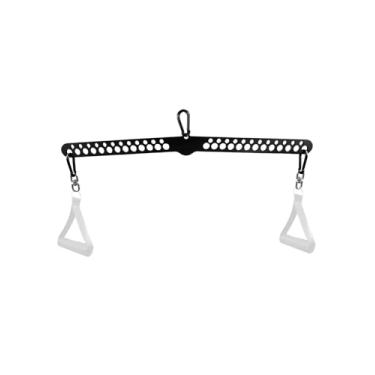 Imagem de Barra pulldown LAT multi-grip para academia em casa, acessório de puxar para baixo com rolamentos giratórios e mosquetões para sistema de polia de máquina de cabos, flexão de tríceps, treino de costas