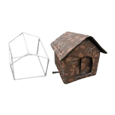 Imagem de Baoblaze Casa para gatos ao ar livre, cama para gatos, cama quente de inverno, abrigo para gatinhos à prova de vento para todas as estações, casa para animais