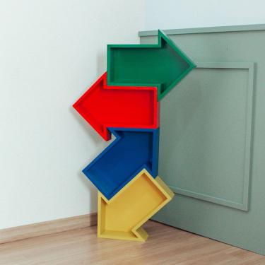 Imagem de Kit 4 Nichos Setas Coloridas Prateleira Decorativa Para Quarto Infantil Menina Menino Organizador Mobília Decor