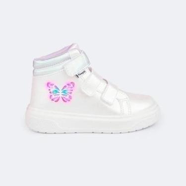 Imagem de Tênis de Led Infantil Menina XP24 Borboleta Branco Pampili-Feminino
