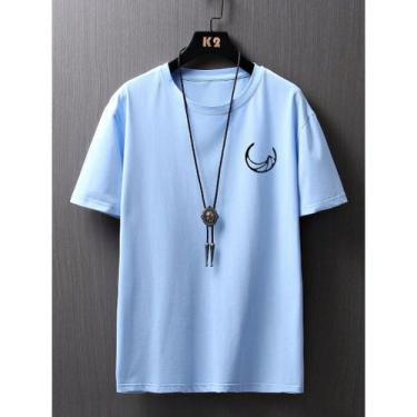 Imagem de Camiseta Oversized Masculino Lua Montanhas 504 Estilo de Rua Urbano St