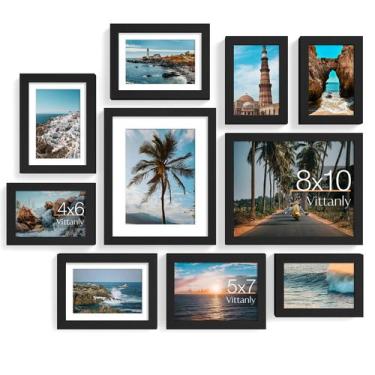 Imagem de Molduras para fotos, colagem, decoração de parede, pacote com 10 unida