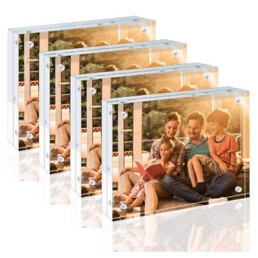 Imagem de Molduras de acrílico Egofine 5x7, pacote com 4, mais grossas, sem mold
