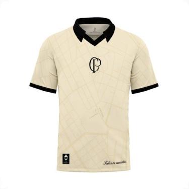 Imagem de Camiseta Polo Masculina Corinthians 115 anos - Surf Center, Bege, 52