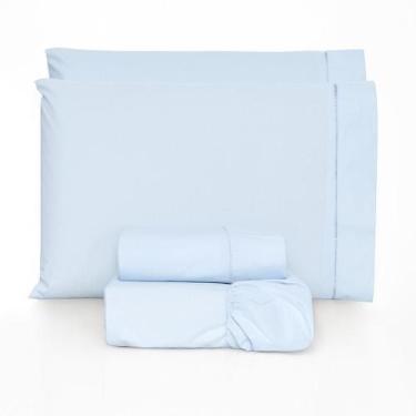 Imagem de Jogo de lençol casal queen box completo 4 peças 100% algodão 200 fios 