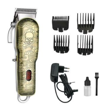 Imagem de Cortador de Cabelo Recarregável vintage Metal Profissional - Sokany