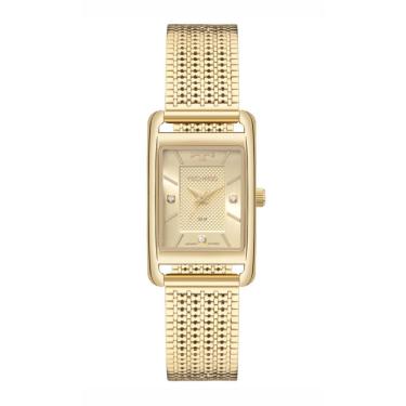 Imagem de Relógio Technos Feminino Ref: 2036nbq/1x Retangular Dourado