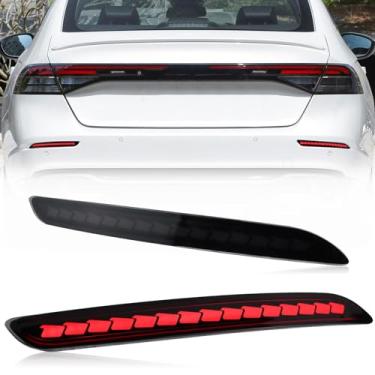 Imagem de KEEGTBOX Luz traseira de freio de para-choque traseiro LED compatível com Honda Accord Sedan 2023-2024 Luz de corrida diurna sequencial dinâmica sequencial seta luzes de neblina de freio (fumaça)