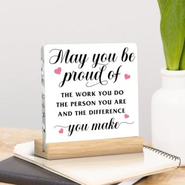 Imagem de Thank You Gifts for Women Coworker Teacher Appreciation Inspirational Farewell Retirement Gift Office Decor Desk Decor Acrylic Plate Decorative Sign for Home Rooms Bedroom Bookshelf Tabletop Shell