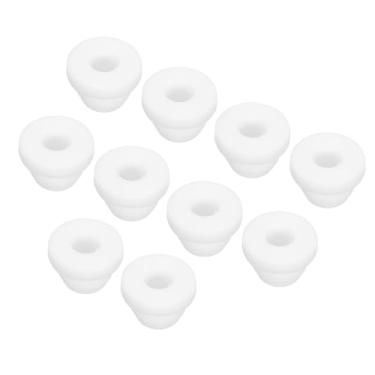 Imagem de 20 peças de encaixe de borracha de silicone com ilhós de diâmetro de 6,5 mm ID 4 mm de largura de ranhura estreita 2 mm de vedação anti-arranhões para tubos de cabo de caixa elétrica branco