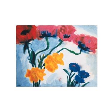 Imagem de Pôster e impressões em tela de flores vintage - reprodução de pintura de arte de parede famosa - Flores 3 imagens para sala de estar 90 x 117 cm 35 x 46 polegadas sem moldura