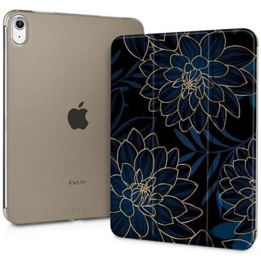 Imagem de May Chen Compatível com iPad Air 11 (M3 2025/M2 2024) 7º 6º, iPad Air 4 e 5 de 10,9 polegadas, 5º 4º (2022/2020), capa com suporte fino com capa traseira rígida translúcida despertar/hibernar, dália