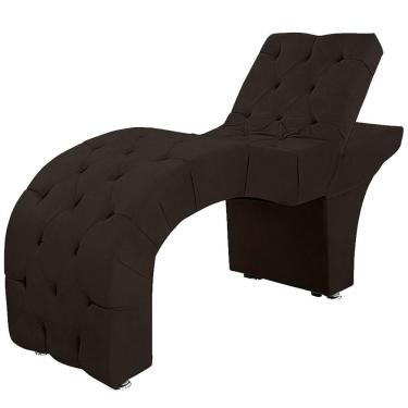 Imagem de Maca Estofada Capitone Reclinável Julia Para Estetica Facial Sombrancelha E Cílios Suede Cor Marrom