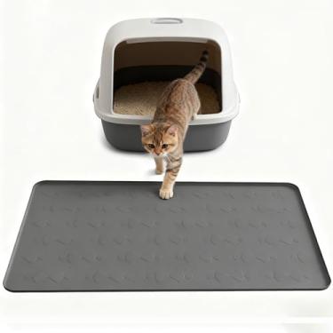 Imagem de KOAKOMI Tapete de areia para gatos, 86 cm x 56 cm, tapete de armadilha, tapete de armadilha de areia de gatinho, fácil de limpar, controle de dispersão