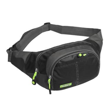 Imagem de Bolsa de cintura masculina com alça ajustável – bolsa transversal e quadril para viagens, viagens, caminhadas, corrida – bolsa de cinto minimalista para telefone, carteira, chaves