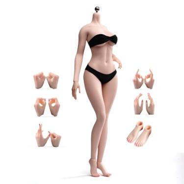 Imagem de RoofWorld 1/6 Scale Female Body, 12inch Slightly Fat Body Super Flexible Seamless Pale Skin Figure Stainless Steel Skeleton Miniature Soldier Action Figure Model Collection Doll