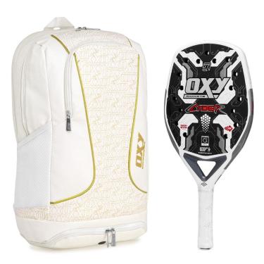 Imagem de Raquete De Beach Tennis Oxy Cyber com Mochila Oxy Beach Branca de Brinde
