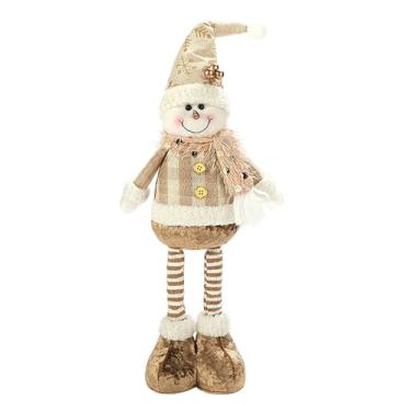 Imagem de Decorações de pelúcia natalinas festivas de Natal, boneco de neve, rena, Papai Noel, ornamentos internos, cornija, mesa, árvore, decoração de casa (homem de neve)