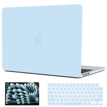 Imagem de G JGOO Capa compatível com MacBook Air de 13 polegadas 2025 2024 2023 2022 M4 A3240 M3 A3113 M2 A2681, capa rígida de plástico fosco para MacBook Air de 13,6 polegadas + capa de teclado + protetor de