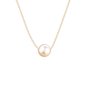 Imagem de Colar de pérola única, pingente, gargantilha de pérola sintética, ouro, prata, ouro rosa, presente para mulheres, filha, irmã, mãe, neta, One Size, Metal, Sem Pedra Preciosa