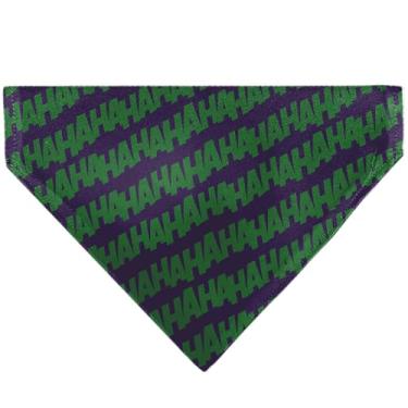Imagem de Bandana DC Comics Pet The Joker Laugh Hahaha Texto Roxo Verde Colarinho Apenas Bandana