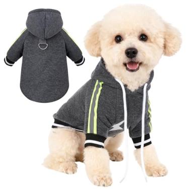 Imagem de choyaxo Moletom com capuz para cães com anel em D, design reflexivo, suéter para animais de estimação pequenos e gatos (PP)