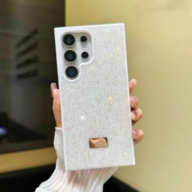 Imagem de MVVKKY Capa de celular luxuosa com cisne piscante para S24, à prova de choque e com proteção traseira antiqueda (para S24/branco)