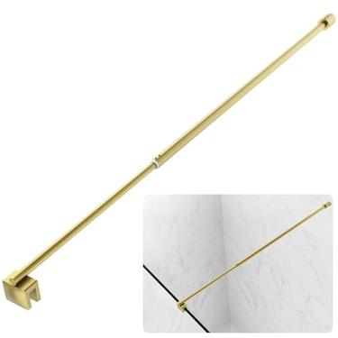 Imagem de Barra de suporte para porta de chuveiro, haste de suporte telescópica de painel fixo de aço inoxidável de 27,5 a 12 cm, barra de suporte ajustável de parede a vidro, fácil instalação e resistente à
