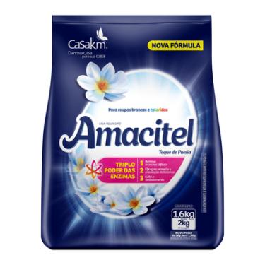 Imagem de LAVA-ROUPAS EM PÓ PARA ROUPAS BRANCAS E COLORIDAS TOQUE DE POESIA AMACITEL PACOTE 1,6KG