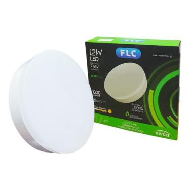 Imagem de Luminária Led Plafon Sobrepor Redonda 12W Quente - FLC, Branco, Quente