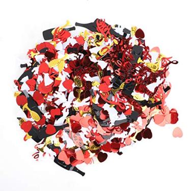 Imagem de Lantejoulas de PVC Confete Coração Vermelho Dourado Preto Copo de Vinho Decorativo Brilhante Suprimentos de Festa para Casamento Aniversário Chá de Bebê Decorações de Mesa