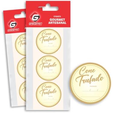 Imagem de Etiqueta Adesiva, Grespan, Cone Trufado, Pacote com 60