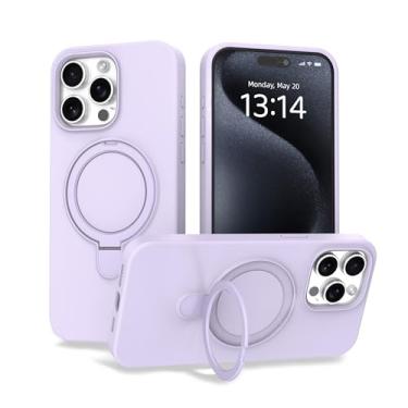 Imagem de IAIYOXI Capa para iPhone 11 com suporte magnético invisível - compatível com MagSafe, teste de queda militar, capa de silicone à prova de choque para mulheres e homens (6,1 polegadas, 2019) - roxo