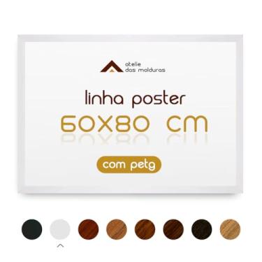 Imagem de Moldura 60x80 Sem Vidro com Fundo Quadro Foto Impressão com Proteção Petg (Branco)