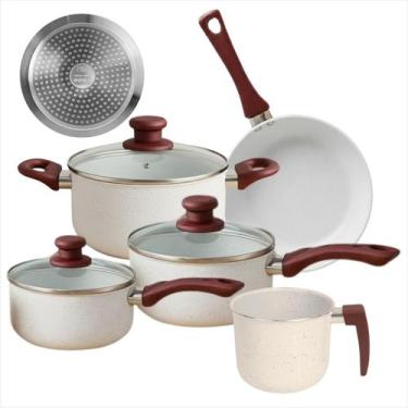 Imagem de Conjunto de Panelas Lecce 5 Peças Revestimento Cerâmico Compatível com