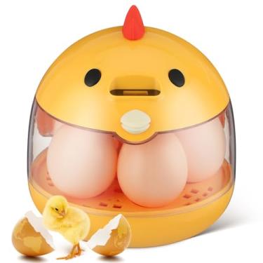 Imagem de HANABASS Incubadora automática de ovos com espátula, mini unidade de 4 capacidades para chocar frango, codorna, pato, papagaio, papagaio, controle digital de umidade de temperatura para uso doméstico
