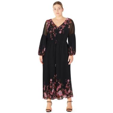 Imagem de City Chic Vestido feminino - Frances, Floral preto, 25 Plus Size