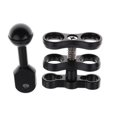 Imagem de barenx Suporte de braço de mergulho subaquático de 10 cm com braçadeira de conector de esfera para lanterna lanterna