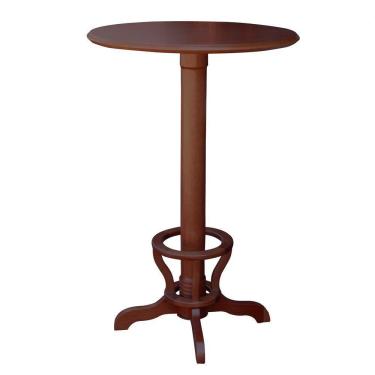 Imagem de Mesa Bar Redonda com Suporte para Pés Madeira Maciça Adan