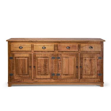 Imagem de Buffet Arca Rústico Decorativo Em Madeira Maciça 4 Portas E 4 Gavetas - Natural - Bege