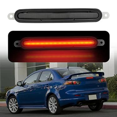 Imagem de Turvysen 3ª luz de freio compatível com Mitsubishi Lancer 2008-2016, terceira luz de freio de montagem alta, lente fumê vermelha, LED, lâmpada de freio traseira Lancer Evolution EX, substitui para