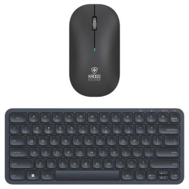 Imagem de Kit Teclado E Mouse Sem Fio Kross Elegance Qwerty Portátil