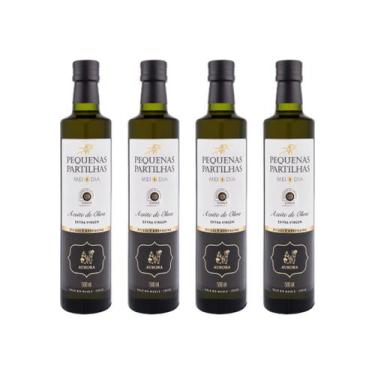 Imagem de Kit 4 Un Azeite de Oliva Extravirgem Aurora Pequenas Partilhas 500 ml