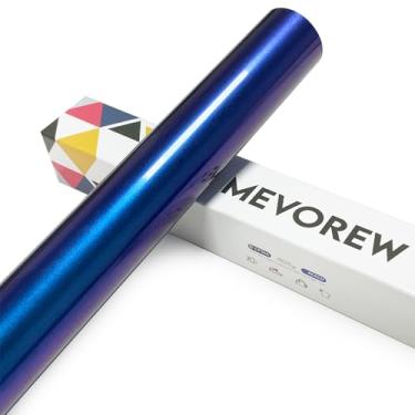 Imagem de MEVOREW Chameleon HTV Vinil de transferência de calor 30,5 cm x 1,8 m de ferro em vinil para camiseta, camaleão gradiente mudança de cor PU HTV rolos para Cricut, Silhouette Cameo (roxo-azul)