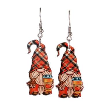 Imagem de Brincos criativos de goblin de Ação de Graças, engraçados, torta de leite, chá, abóbora, girassol, joias de outono e férias para mulheres, Zinco, Sem pedra preciosa