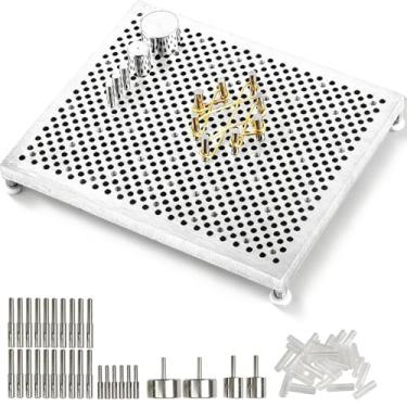 Imagem de PLIAVAON Kit de joias para dobrar arame, conjunto de ferramentas de embrulho de arame para artesanato com pinos ajustáveis, placa de alumínio para pulseira de miçangas faça você mesmo, brinco, colar