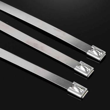 Imagem de RNXRZANK 100 Abraçadeiras de Metal com Trava Automática, Fixadores Confiáveis ​​para Fixação de Cabos, Ferramentas de Amarração para Uso Doméstico, Cercas, Amb, 4.6 Cm X 10 Cm